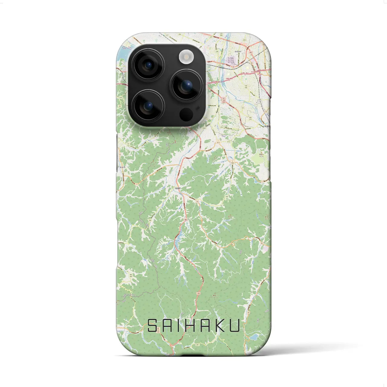 【西伯(鳥取県)】地図柄iPhoneケース(バックカバータイプ)