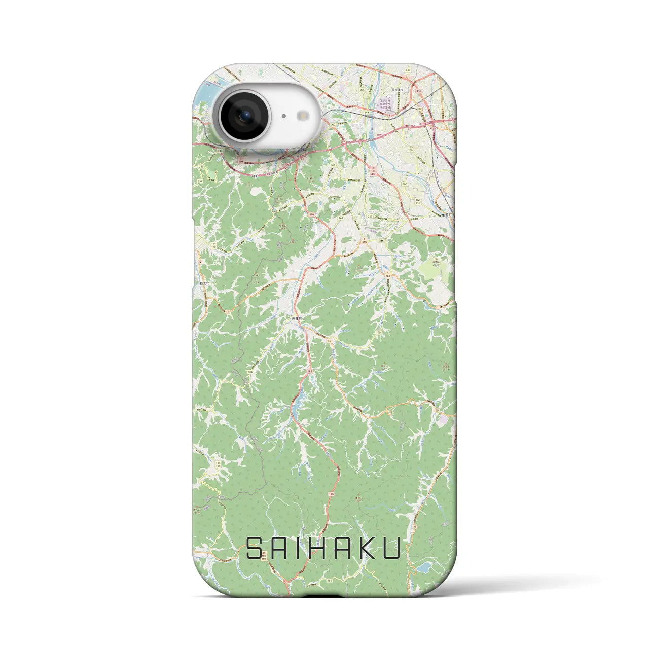 【西伯(鳥取県)】地図柄iPhoneケース(バックカバータイプ)