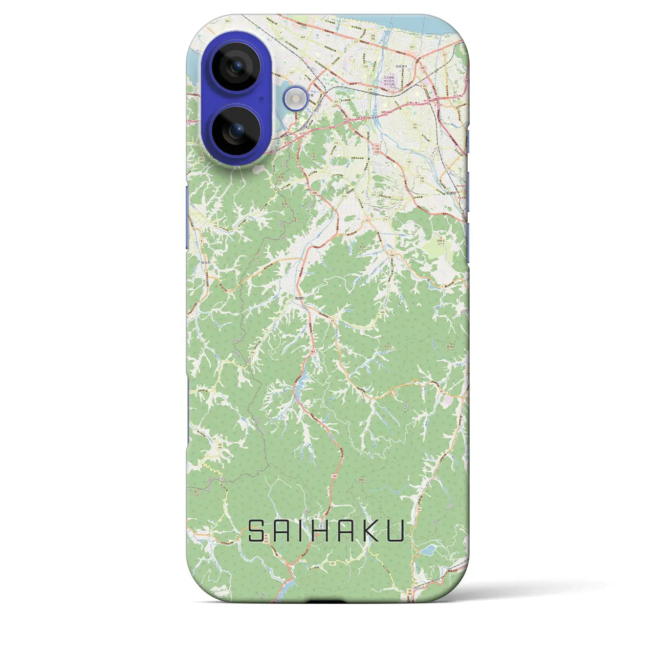 【西伯(鳥取県)】地図柄iPhoneケース(バックカバータイプ)