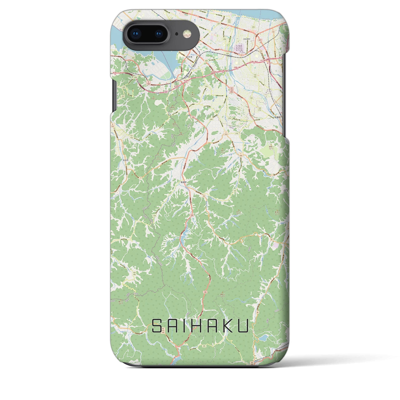 【西伯(鳥取県)】地図柄iPhoneケース(バックカバータイプ)