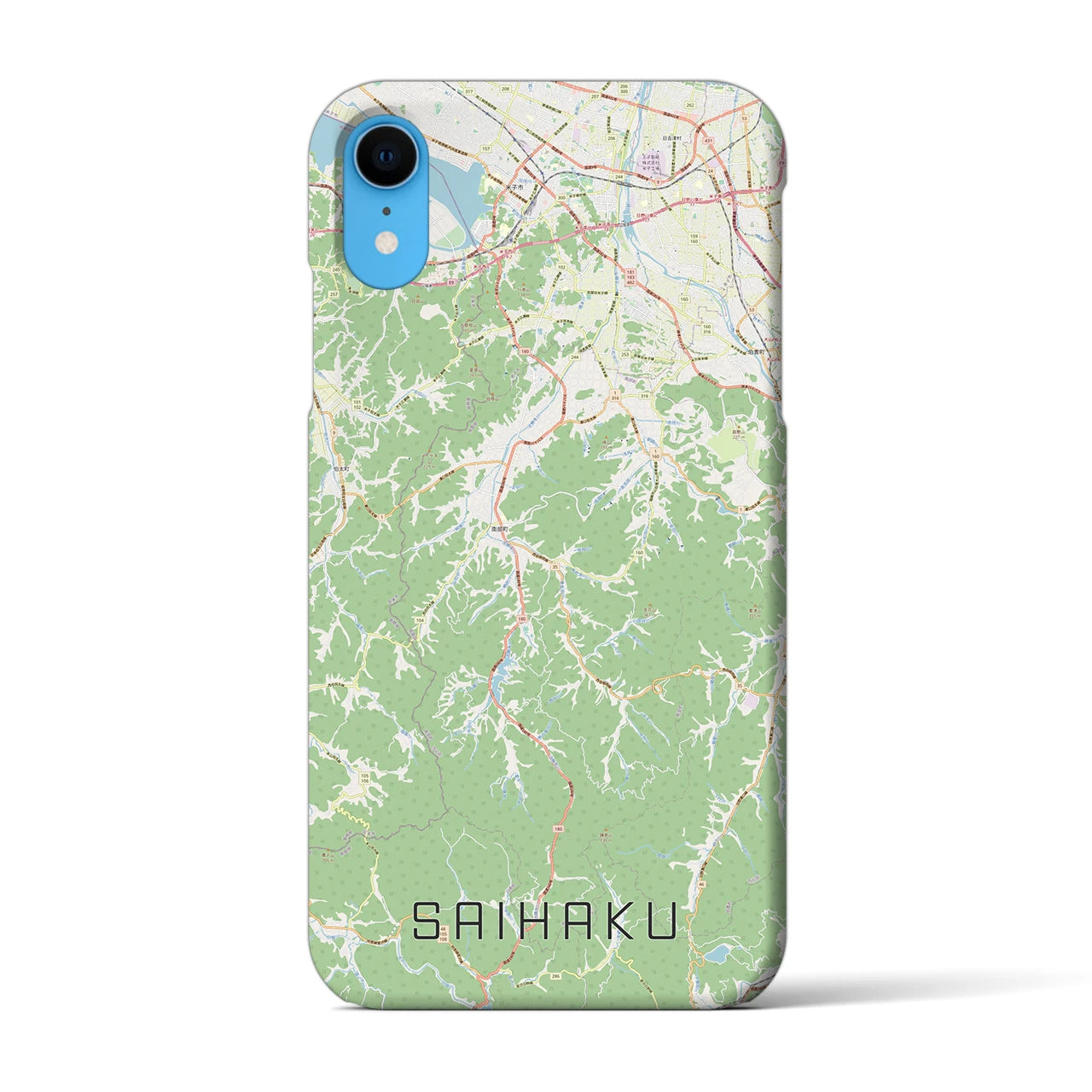 【西伯(鳥取県)】地図柄iPhoneケース(バックカバータイプ)