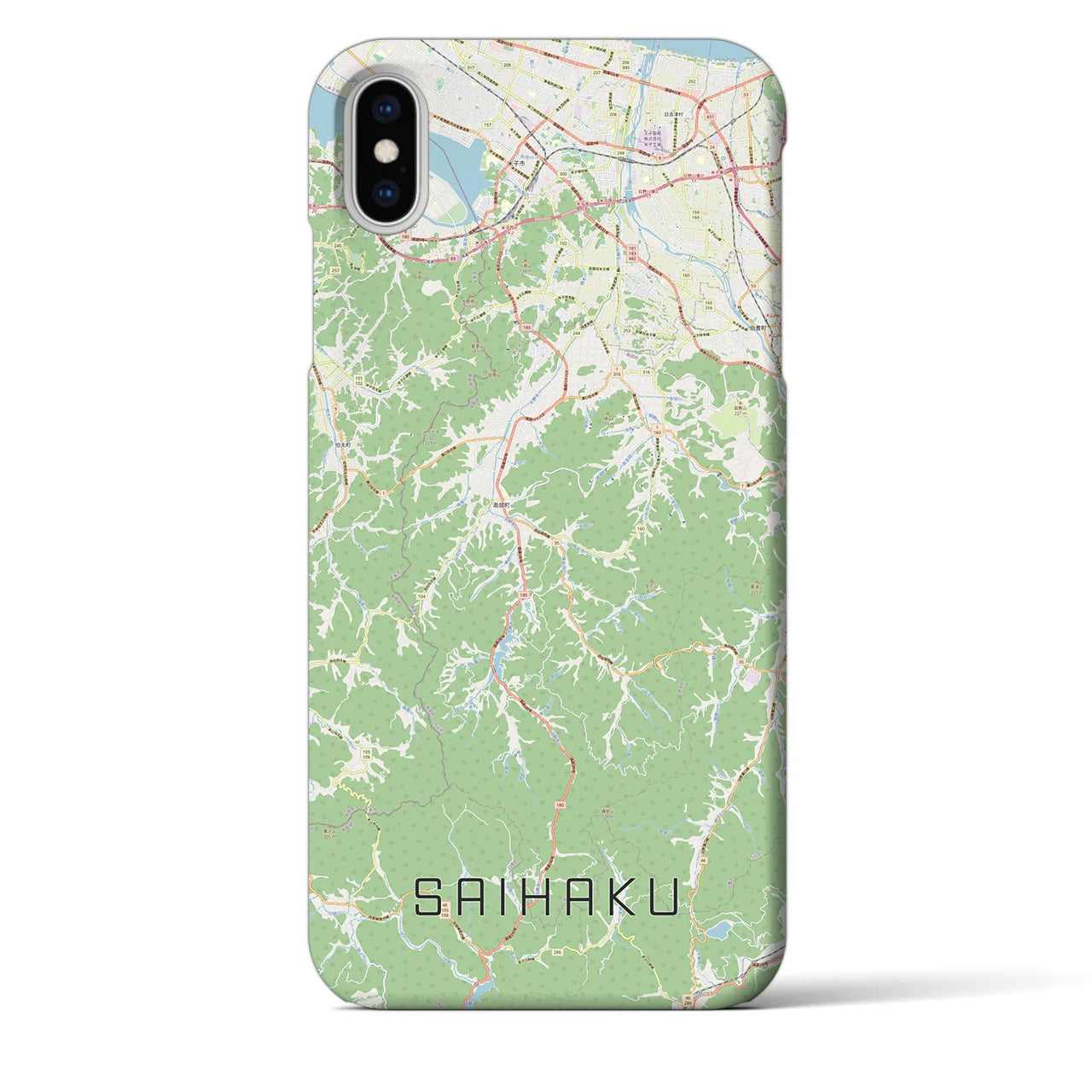 【西伯(鳥取県)】地図柄iPhoneケース(バックカバータイプ)