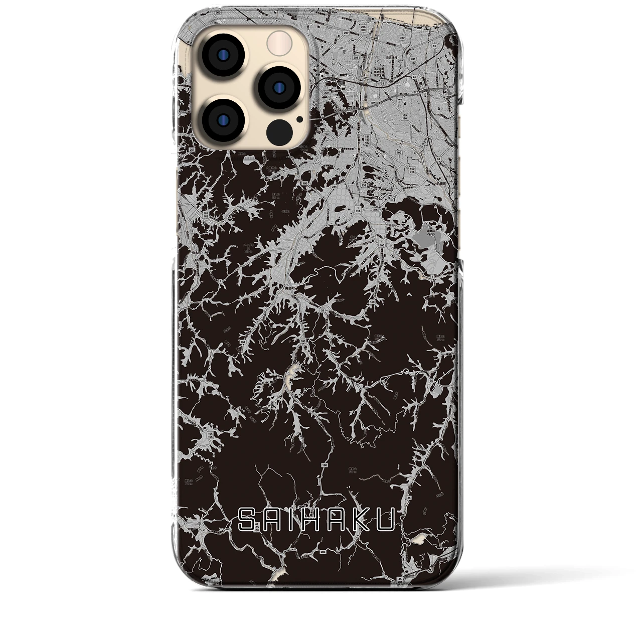 【西伯(鳥取県)】地図柄iPhoneケース(クリアタイプ)