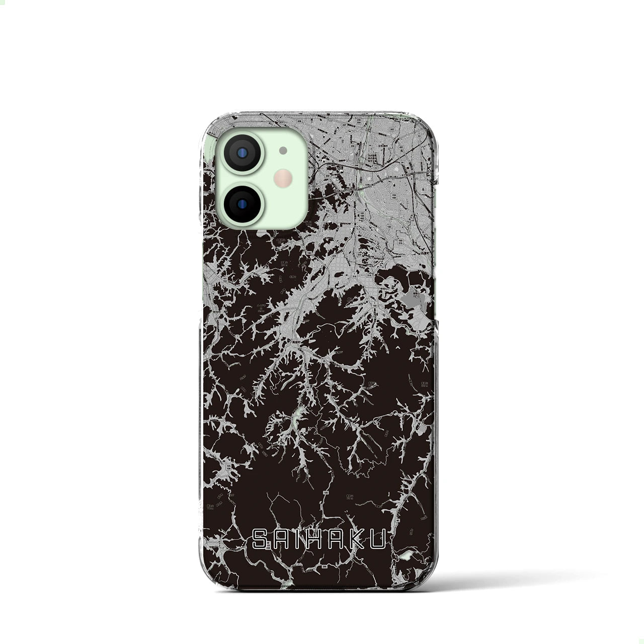 【西伯(鳥取県)】地図柄iPhoneケース(クリアタイプ)