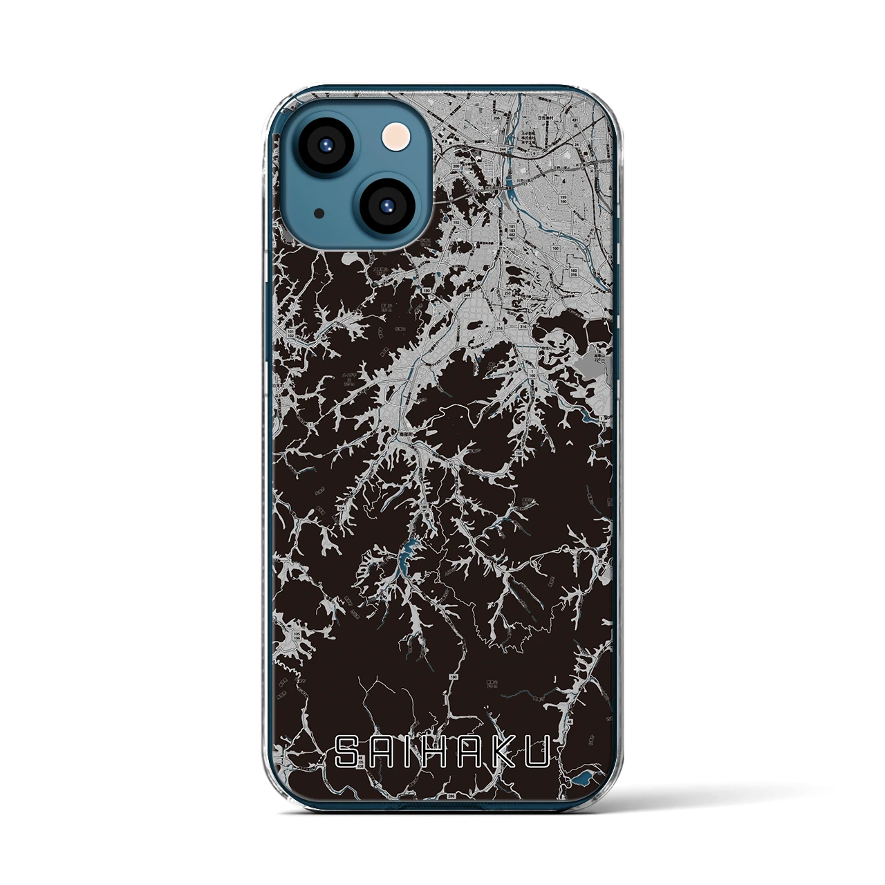 【西伯(鳥取県)】地図柄iPhoneケース(クリアタイプ)