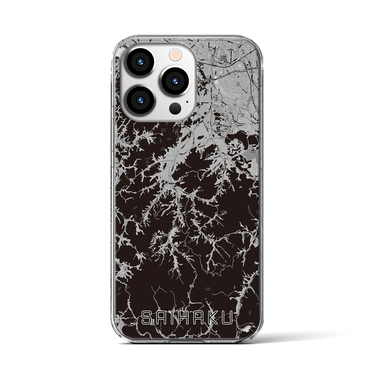 【西伯(鳥取県)】地図柄iPhoneケース(クリアタイプ)