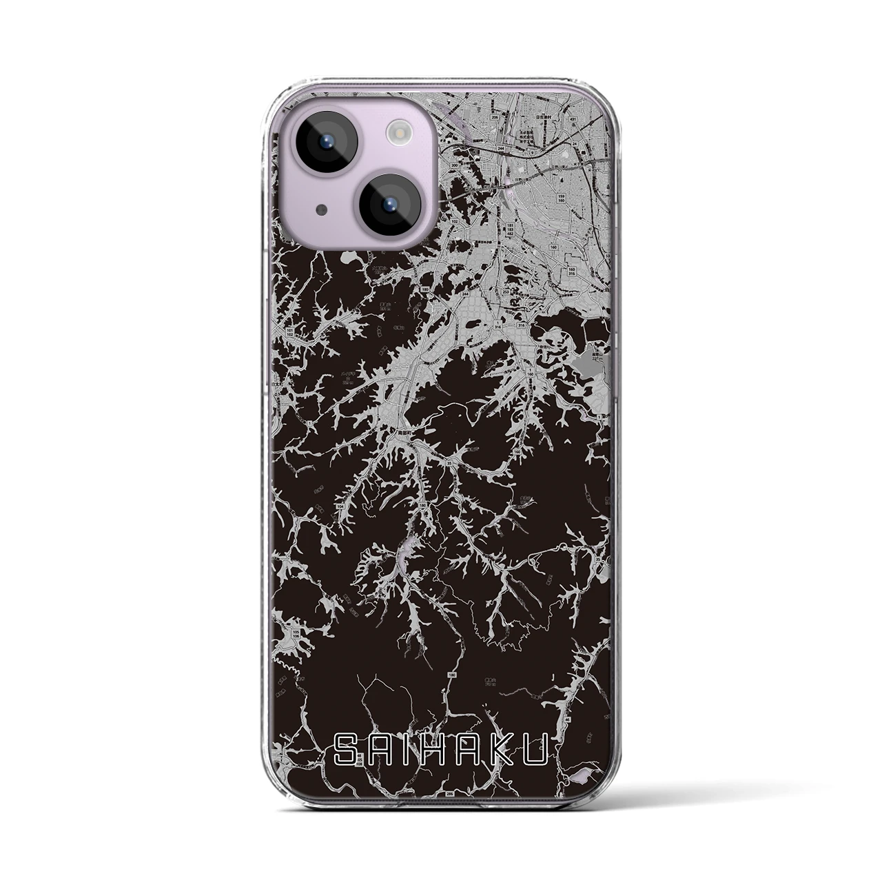 【西伯(鳥取県)】地図柄iPhoneケース(クリアタイプ)