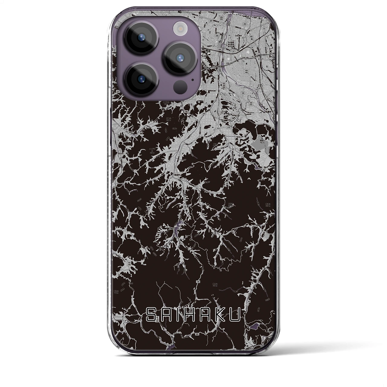 【西伯(鳥取県)】地図柄iPhoneケース(クリアタイプ)