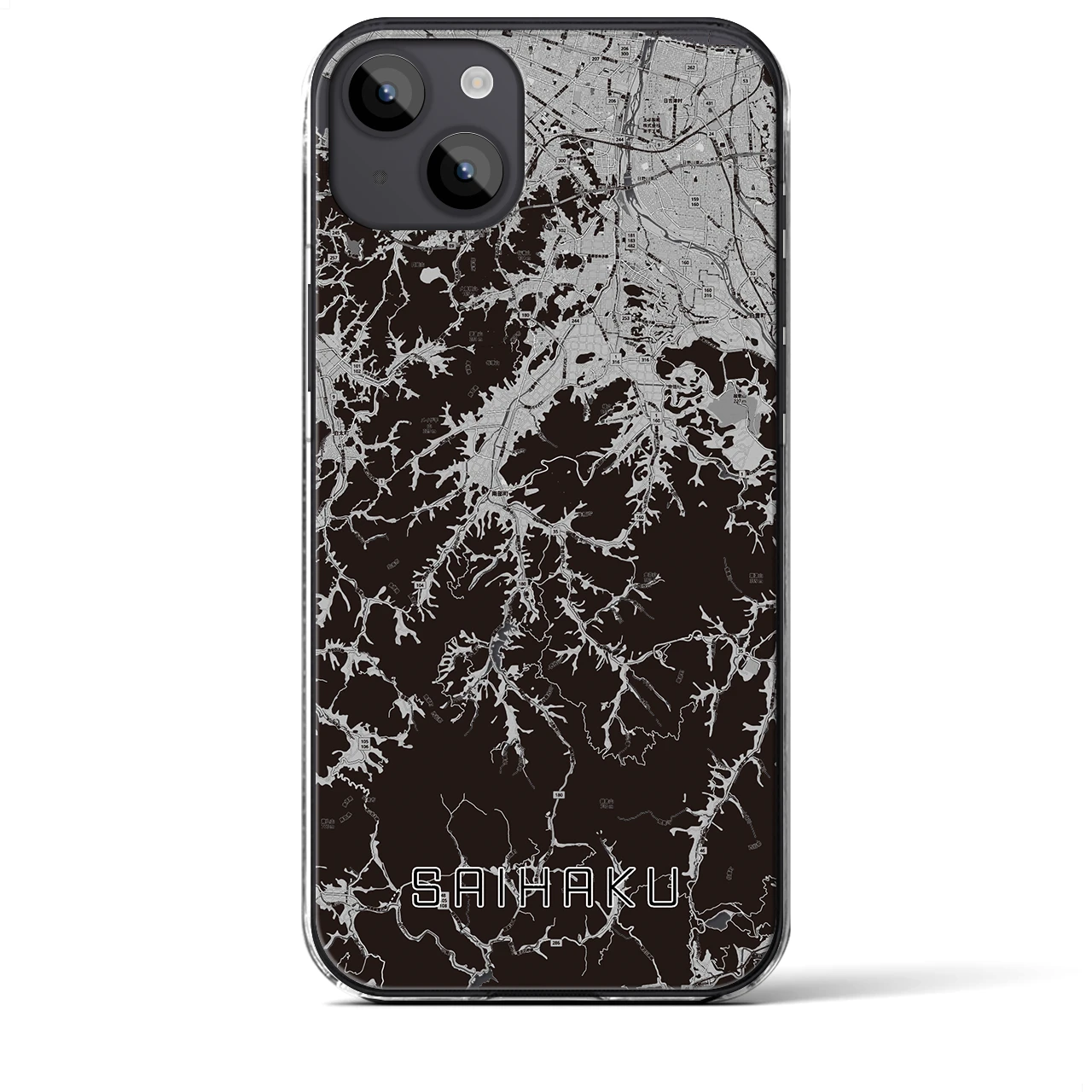 【西伯(鳥取県)】地図柄iPhoneケース(クリアタイプ)