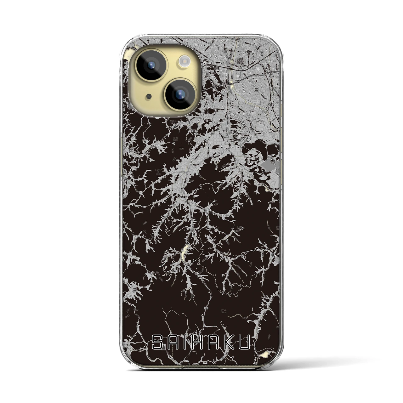 【西伯(鳥取県)】地図柄iPhoneケース(クリアタイプ)