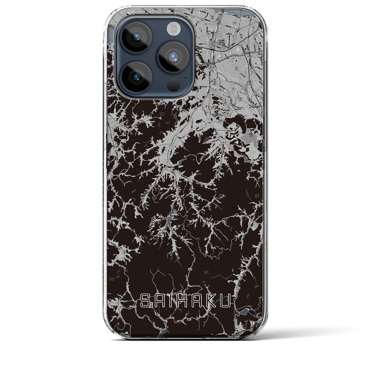 【西伯(鳥取県)】地図柄iPhoneケース(クリアタイプ)