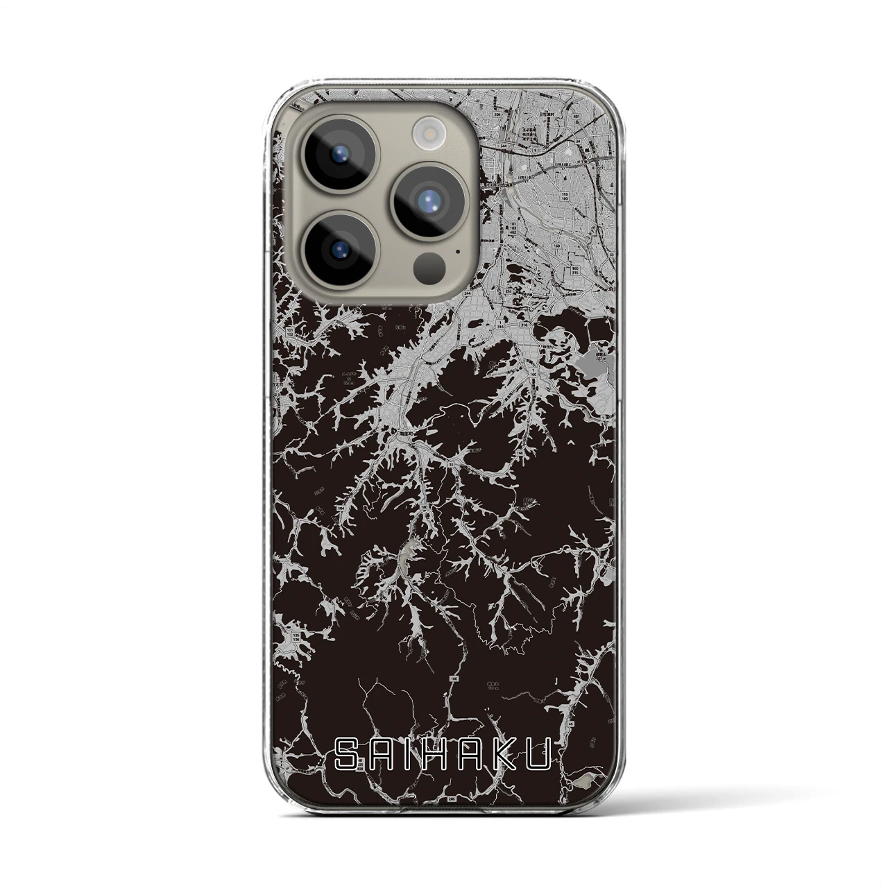 【西伯(鳥取県)】地図柄iPhoneケース(クリアタイプ)