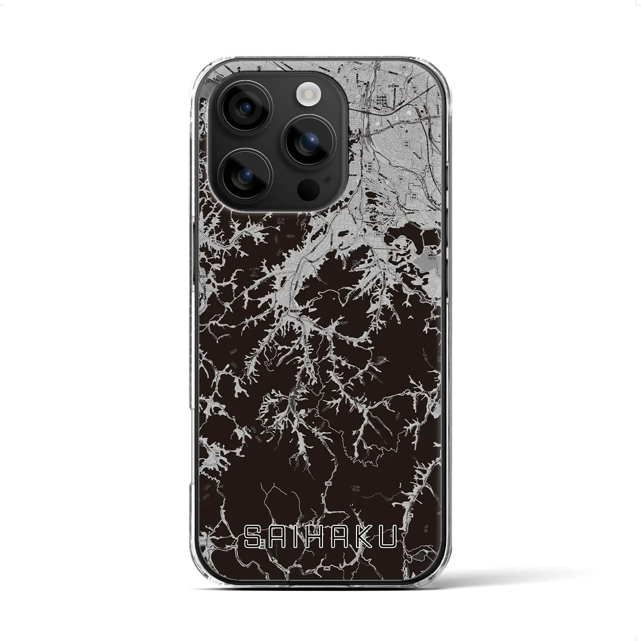 【西伯(鳥取県)】地図柄iPhoneケース(クリアタイプ)