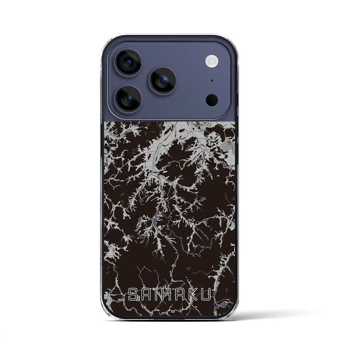 【西伯(鳥取県)】地図柄iPhoneケース(クリアタイプ)