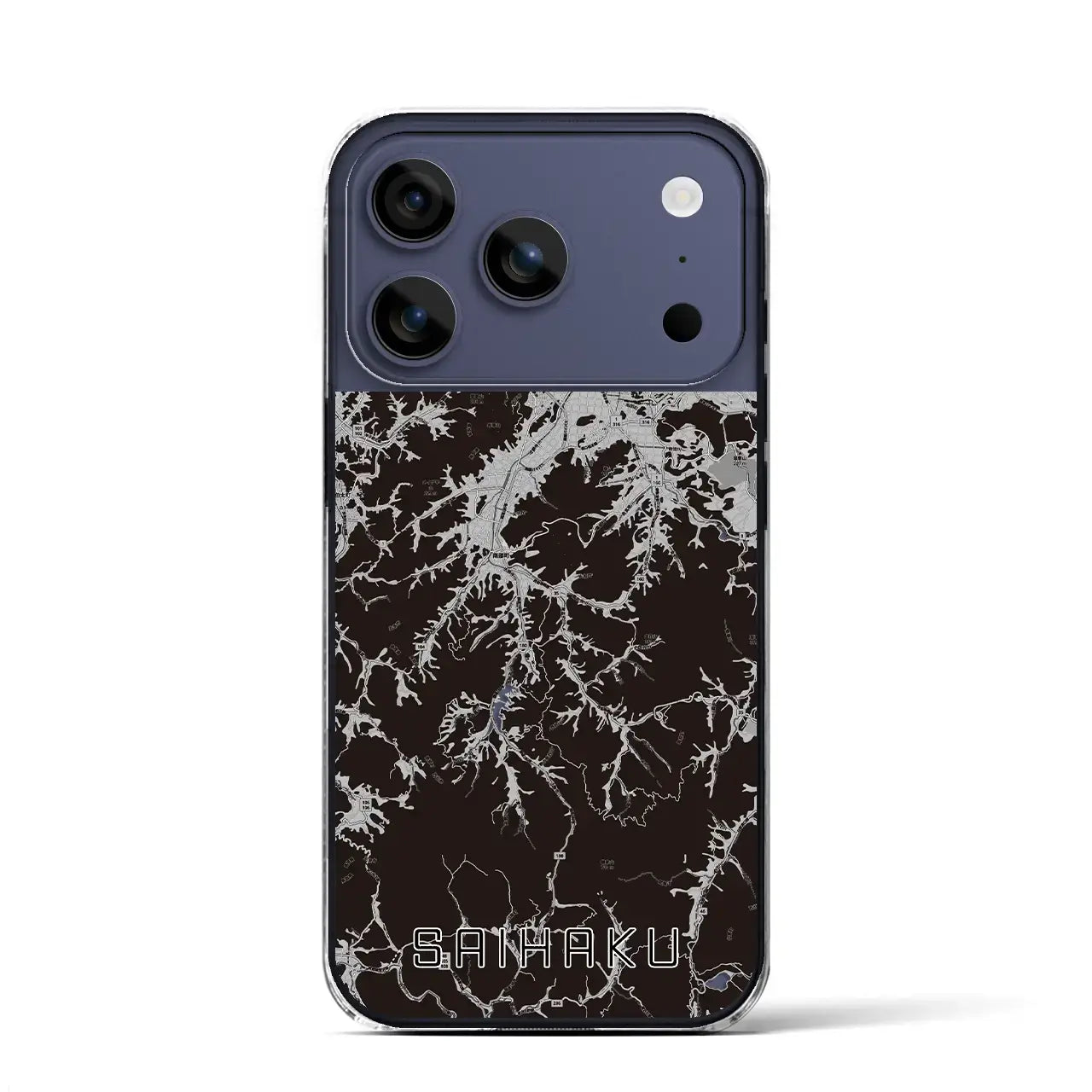 【西伯(鳥取県)】地図柄iPhoneケース(クリアタイプ)