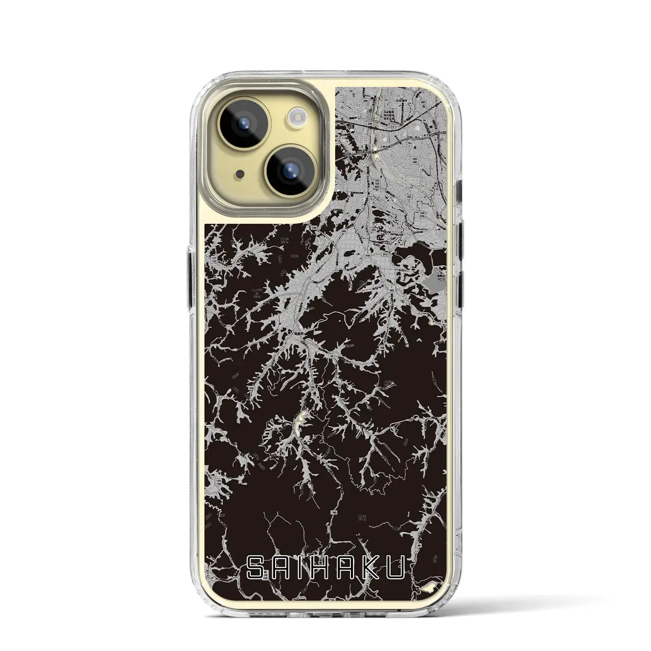 【西伯(鳥取県)】地図柄iPhoneケース(MagSafeタイプ)