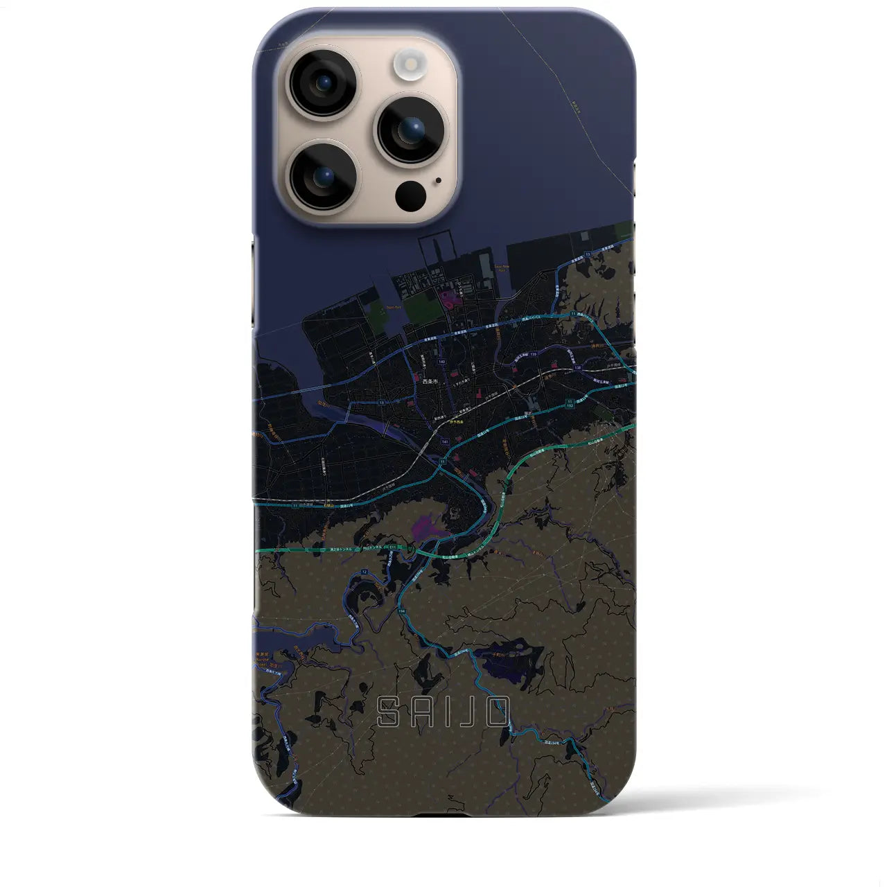 【西条(愛媛県)】地図柄iPhoneケース(バックカバータイプ)