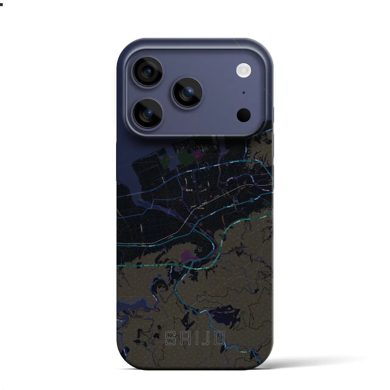 【西条(愛媛県)】地図柄iPhoneケース(バックカバータイプ)