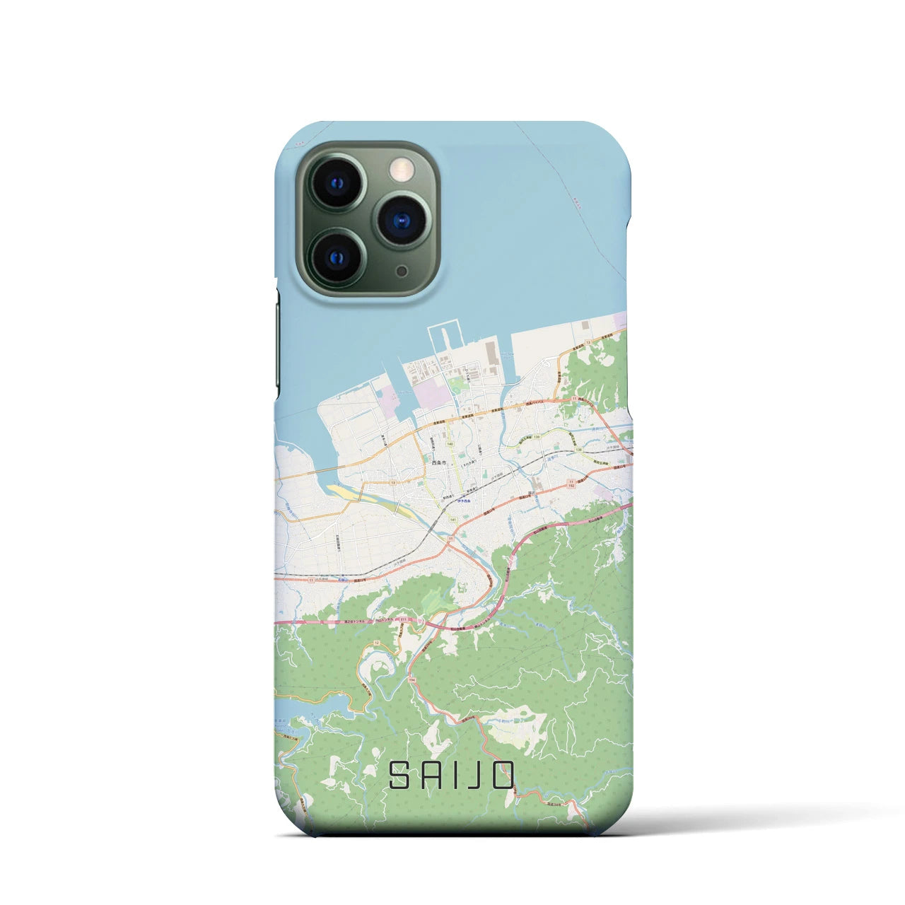 【西条(愛媛県)】地図柄iPhoneケース(バックカバータイプ)