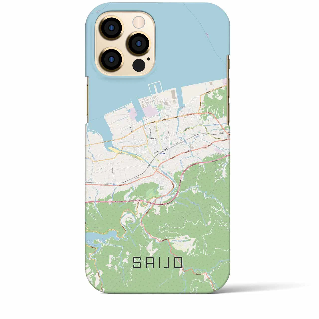 【西条(愛媛県)】地図柄iPhoneケース(バックカバータイプ)