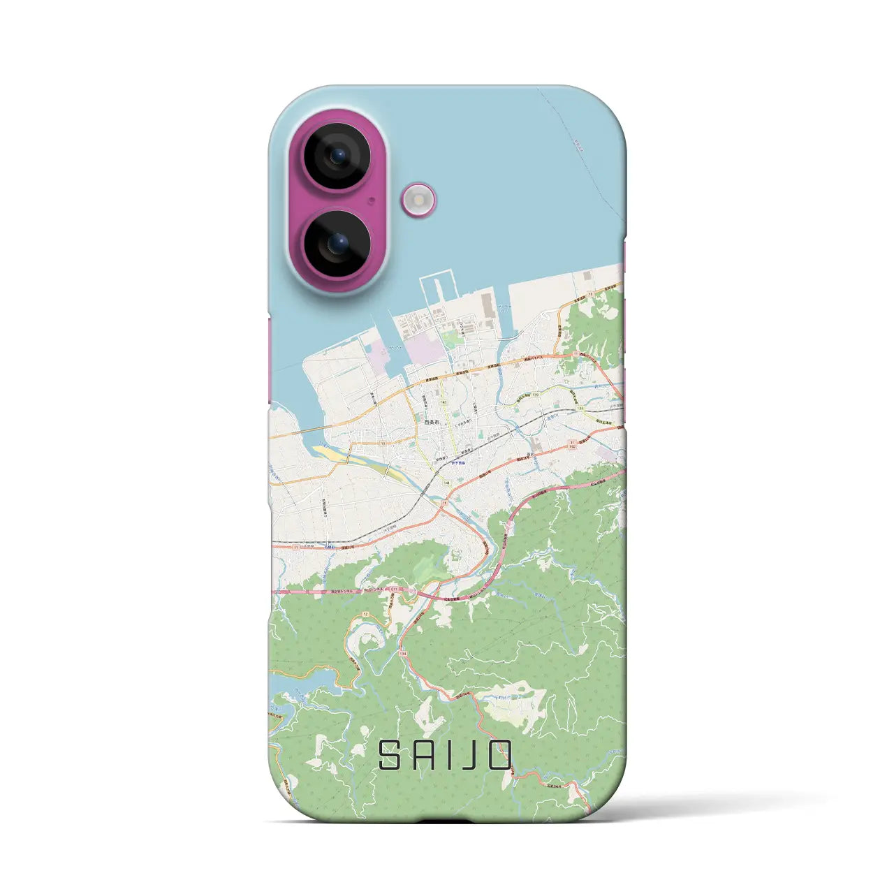 【西条(愛媛県)】地図柄iPhoneケース(バックカバータイプ)