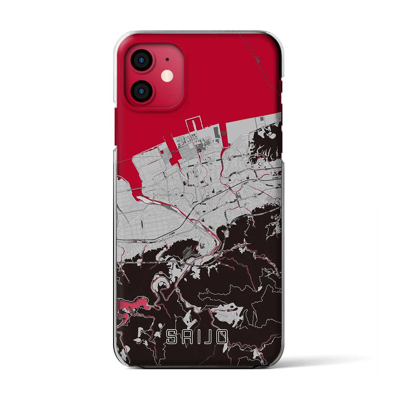 【西条(愛媛県)】地図柄iPhoneケース(クリアタイプ)