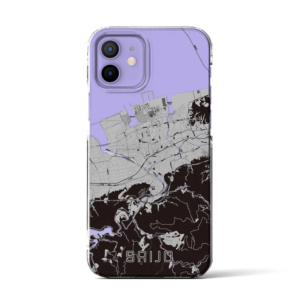 【西条(愛媛県)】地図柄iPhoneケース(クリアタイプ)