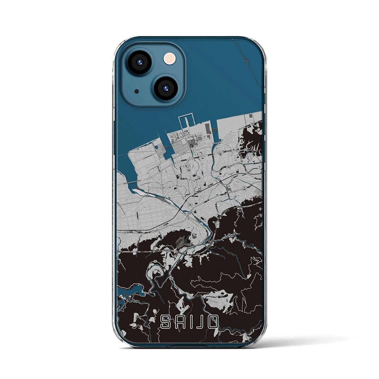 【西条(愛媛県)】地図柄iPhoneケース(クリアタイプ)