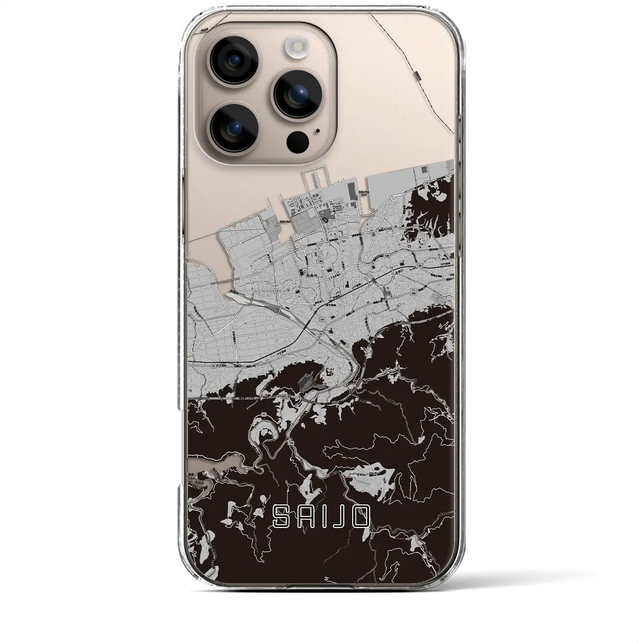 【西条(愛媛県)】地図柄iPhoneケース(クリアタイプ)