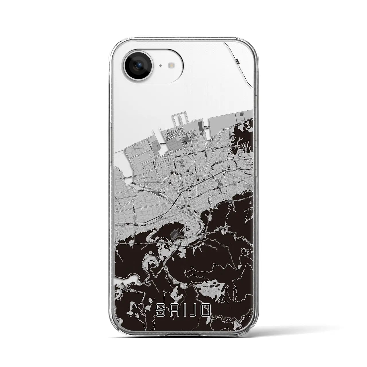 【西条(愛媛県)】地図柄iPhoneケース(クリアタイプ)