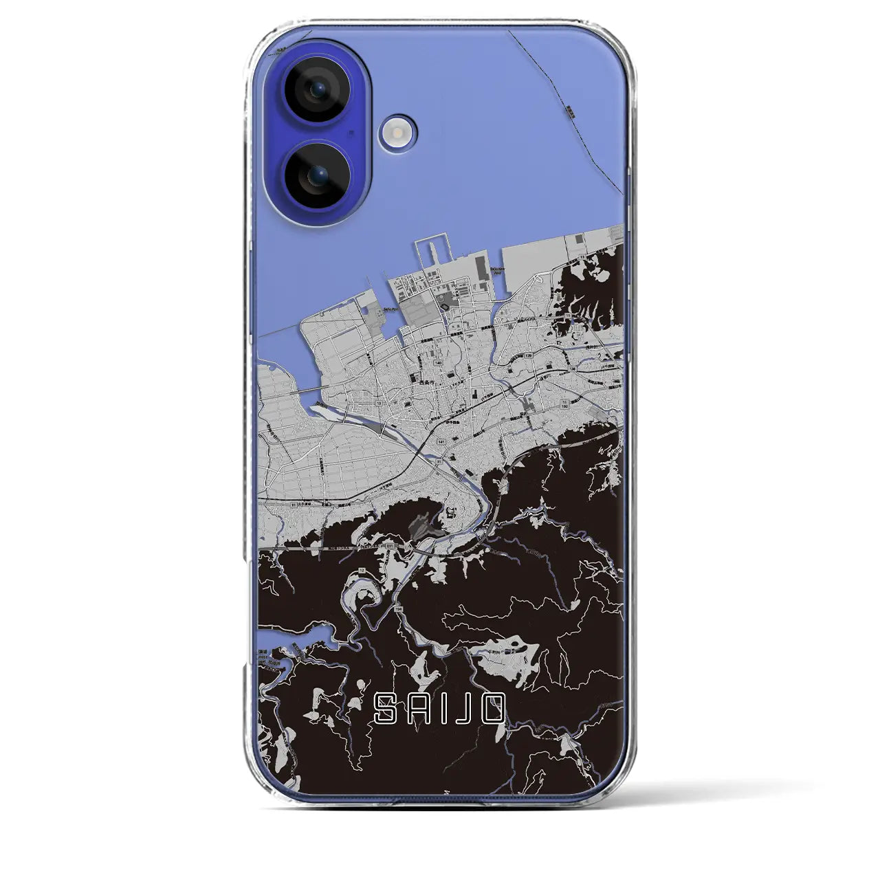 【西条(愛媛県)】地図柄iPhoneケース(クリアタイプ)