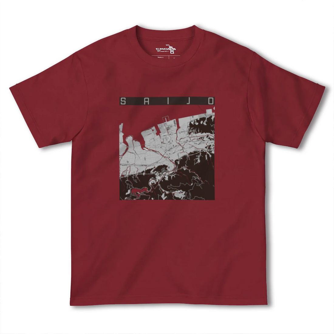 【西条(愛媛県)】地図柄ヘビーウェイトTシャツ