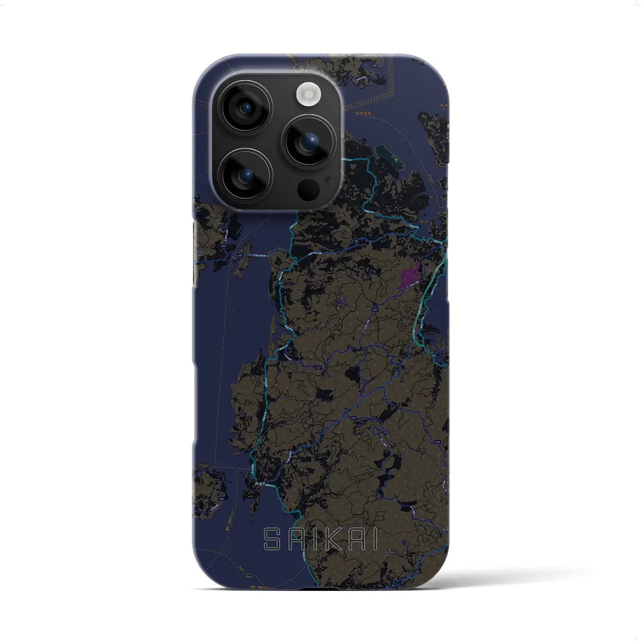 【西海(長崎県)】地図柄iPhoneケース(バックカバータイプ)