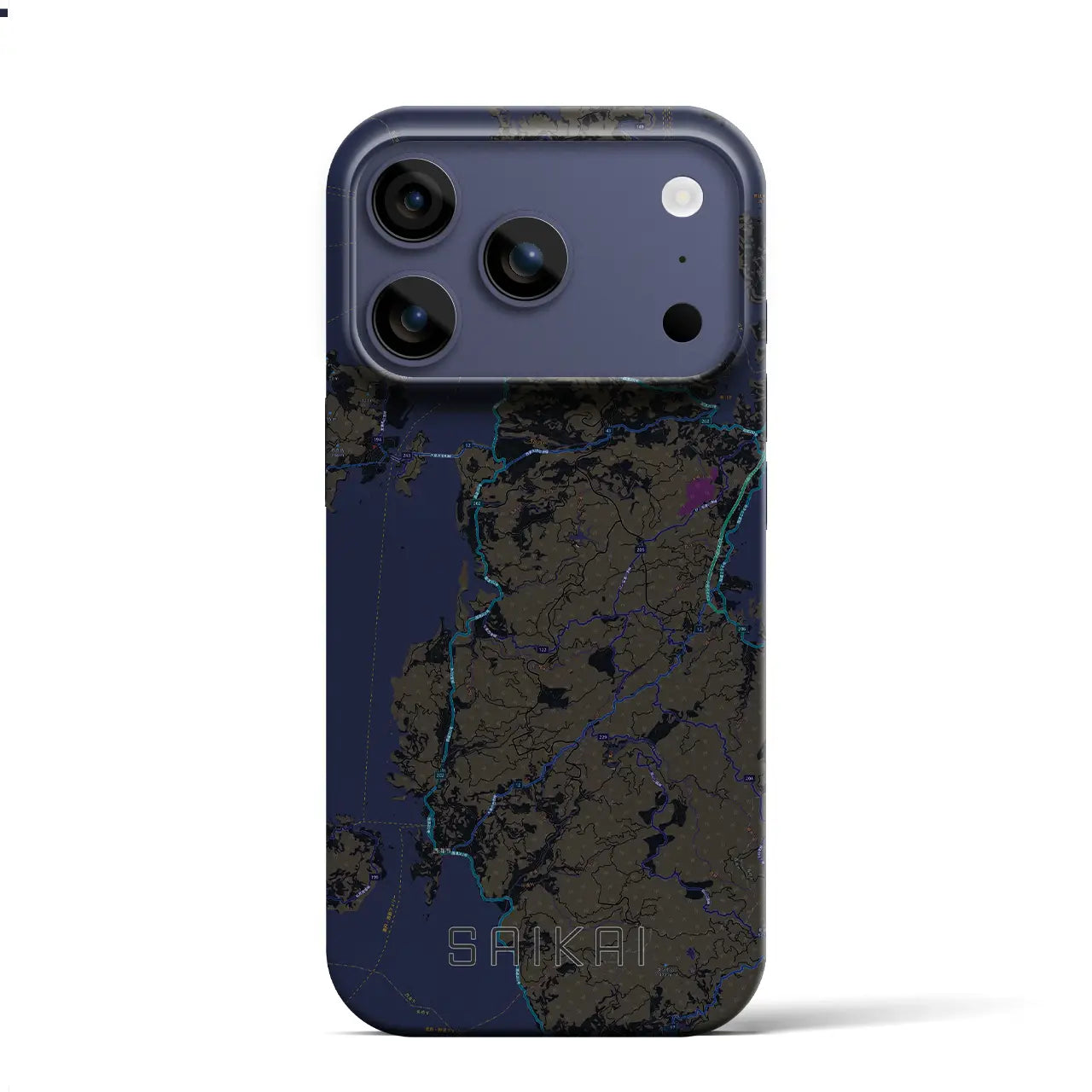 【西海(長崎県)】地図柄iPhoneケース(バックカバータイプ)