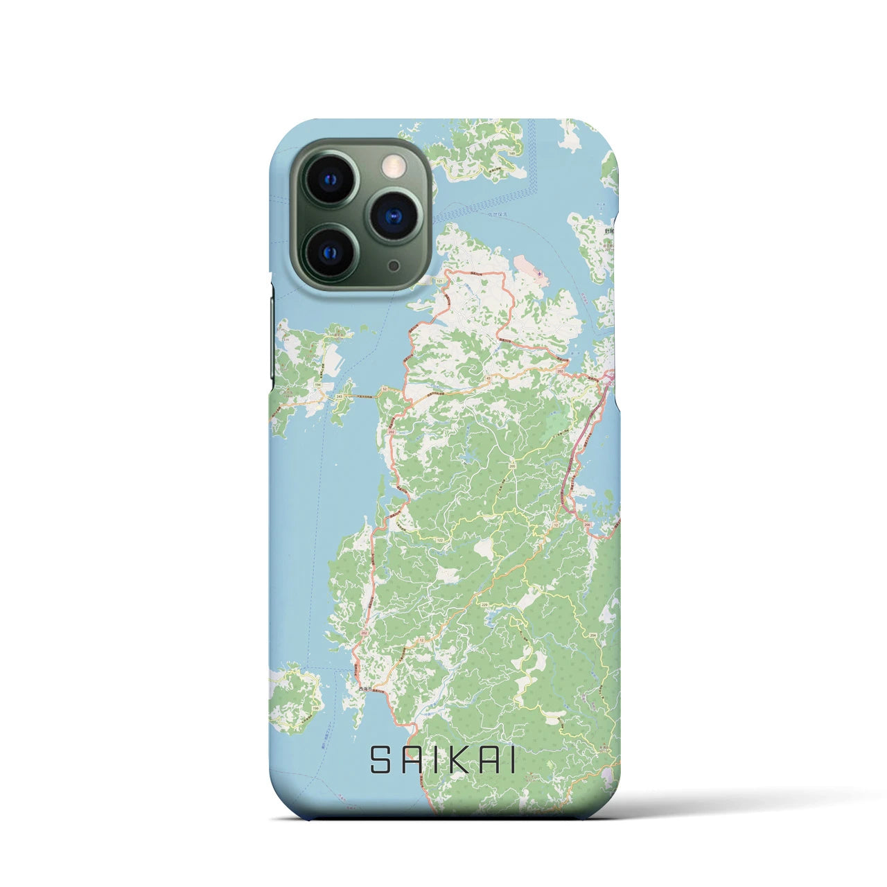 【西海(長崎県)】地図柄iPhoneケース(バックカバータイプ)