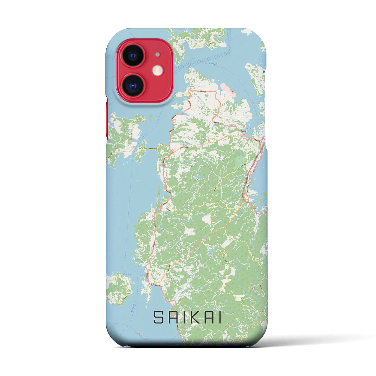 【西海(長崎県)】地図柄iPhoneケース(バックカバータイプ)