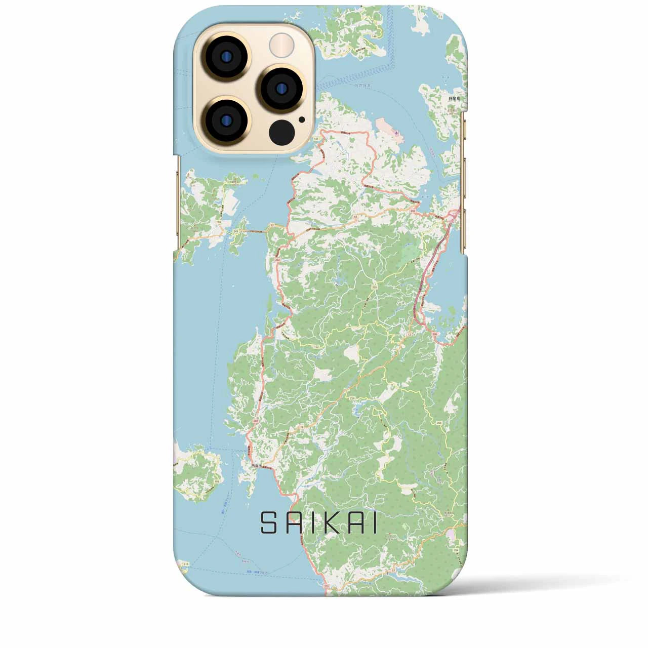 【西海(長崎県)】地図柄iPhoneケース(バックカバータイプ)