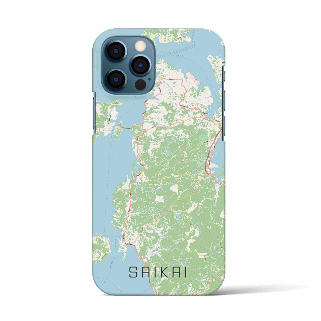 【西海(長崎県)】地図柄iPhoneケース(バックカバータイプ)