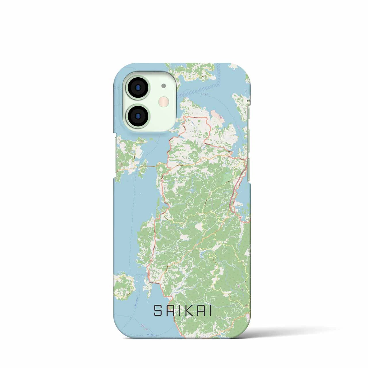 【西海(長崎県)】地図柄iPhoneケース(バックカバータイプ)