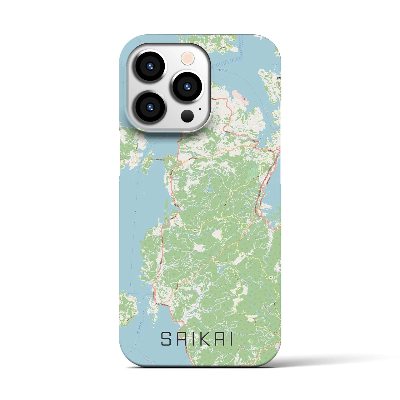 【西海(長崎県)】地図柄iPhoneケース(バックカバータイプ)