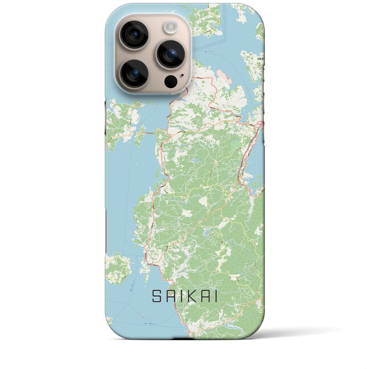 【西海(長崎県)】地図柄iPhoneケース(バックカバータイプ)