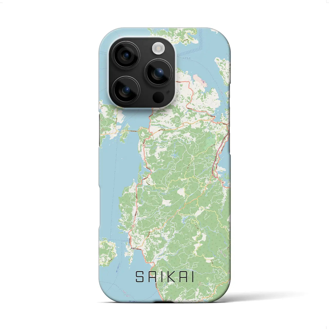 【西海(長崎県)】地図柄iPhoneケース(バックカバータイプ)