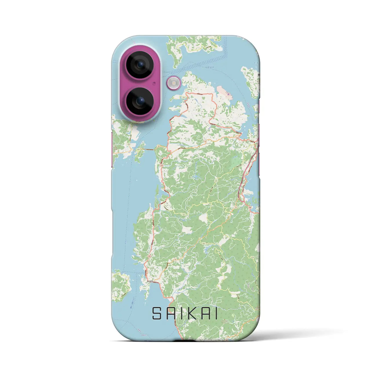 【西海(長崎県)】地図柄iPhoneケース(バックカバータイプ)