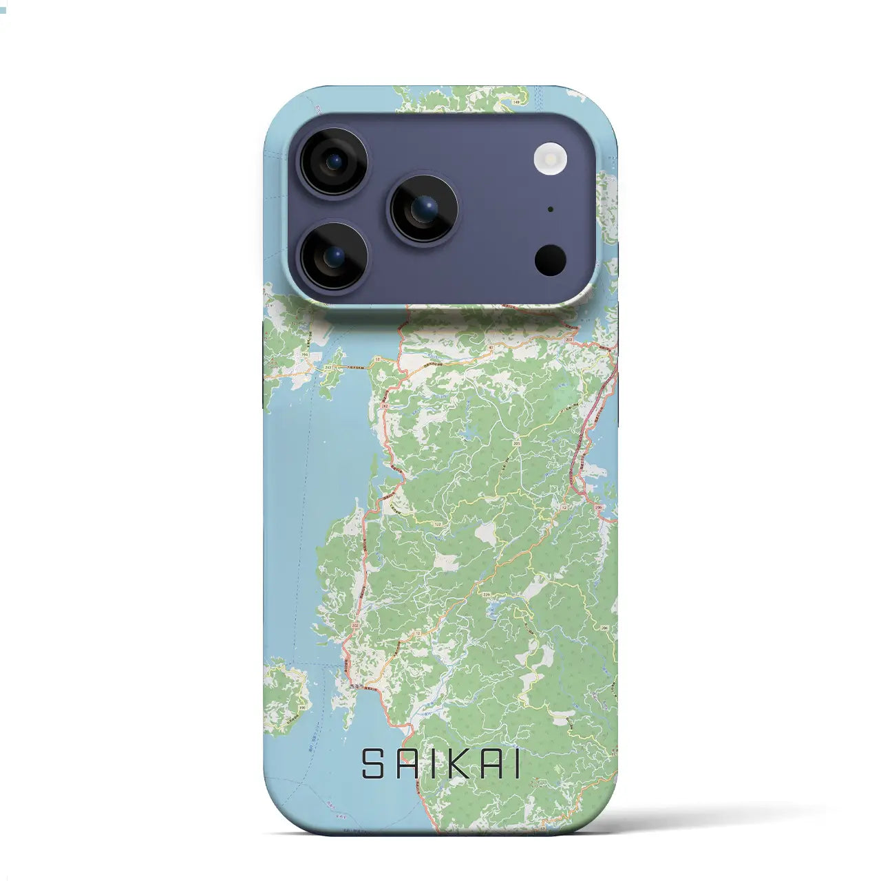 【西海(長崎県)】地図柄iPhoneケース(バックカバータイプ)