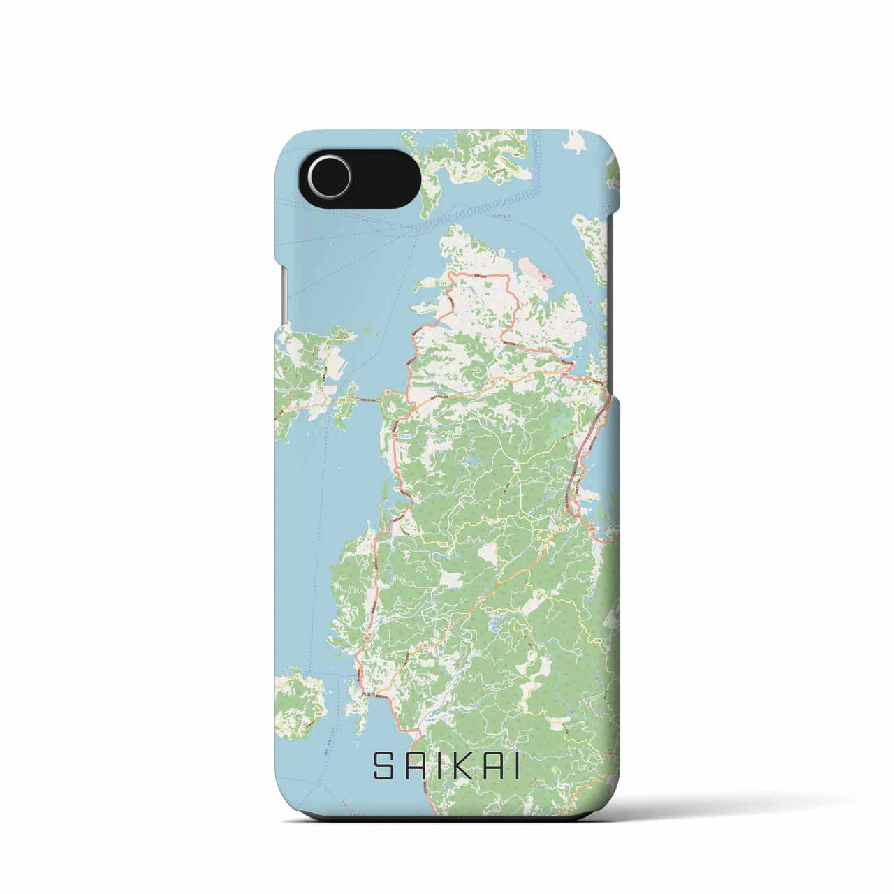 【西海(長崎県)】地図柄iPhoneケース(バックカバータイプ)