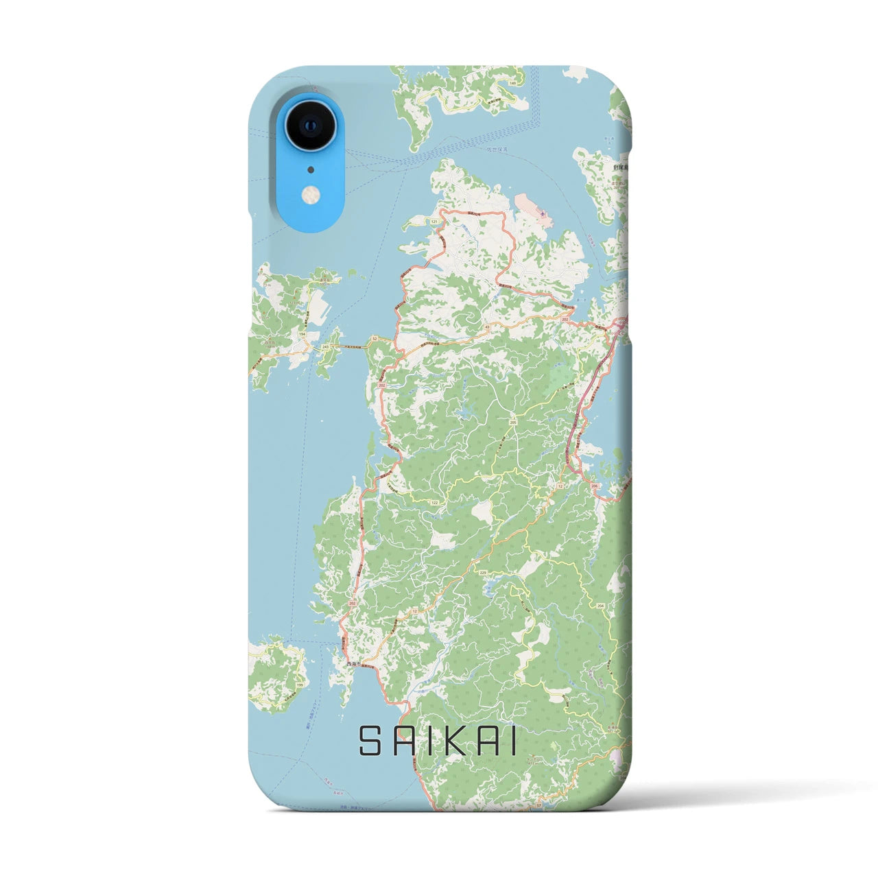【西海(長崎県)】地図柄iPhoneケース(バックカバータイプ)