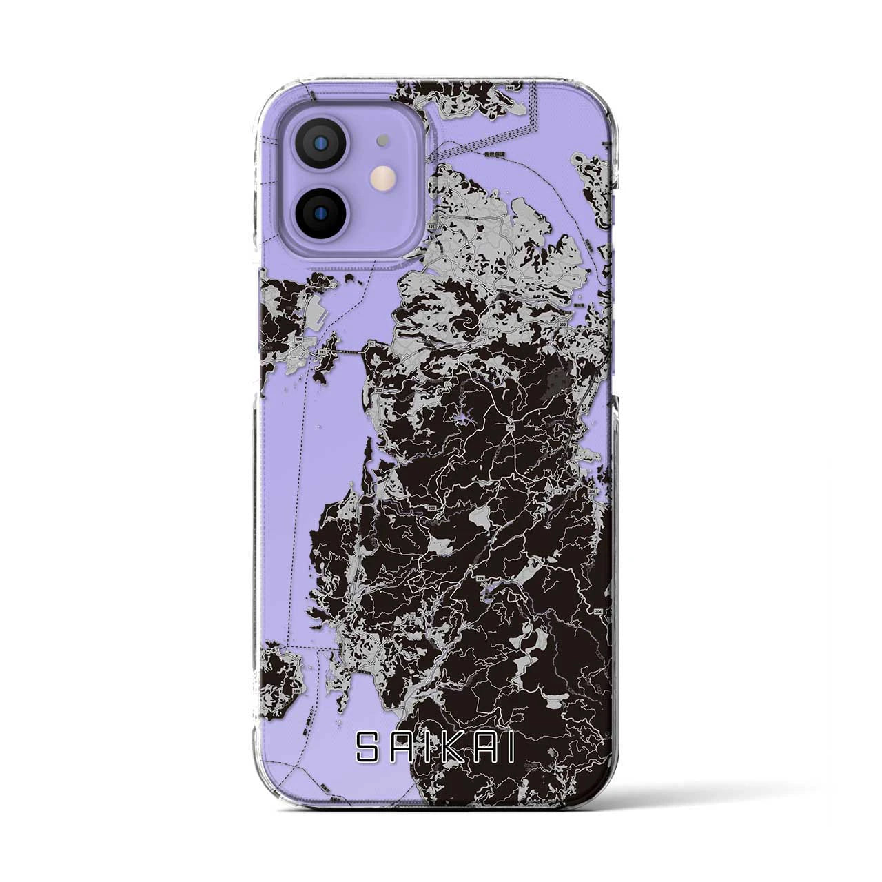 【西海(長崎県)】地図柄iPhoneケース(クリアタイプ)