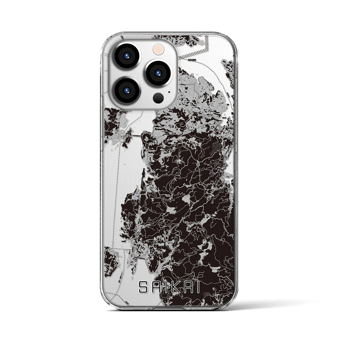 【西海(長崎県)】地図柄iPhoneケース(クリアタイプ)