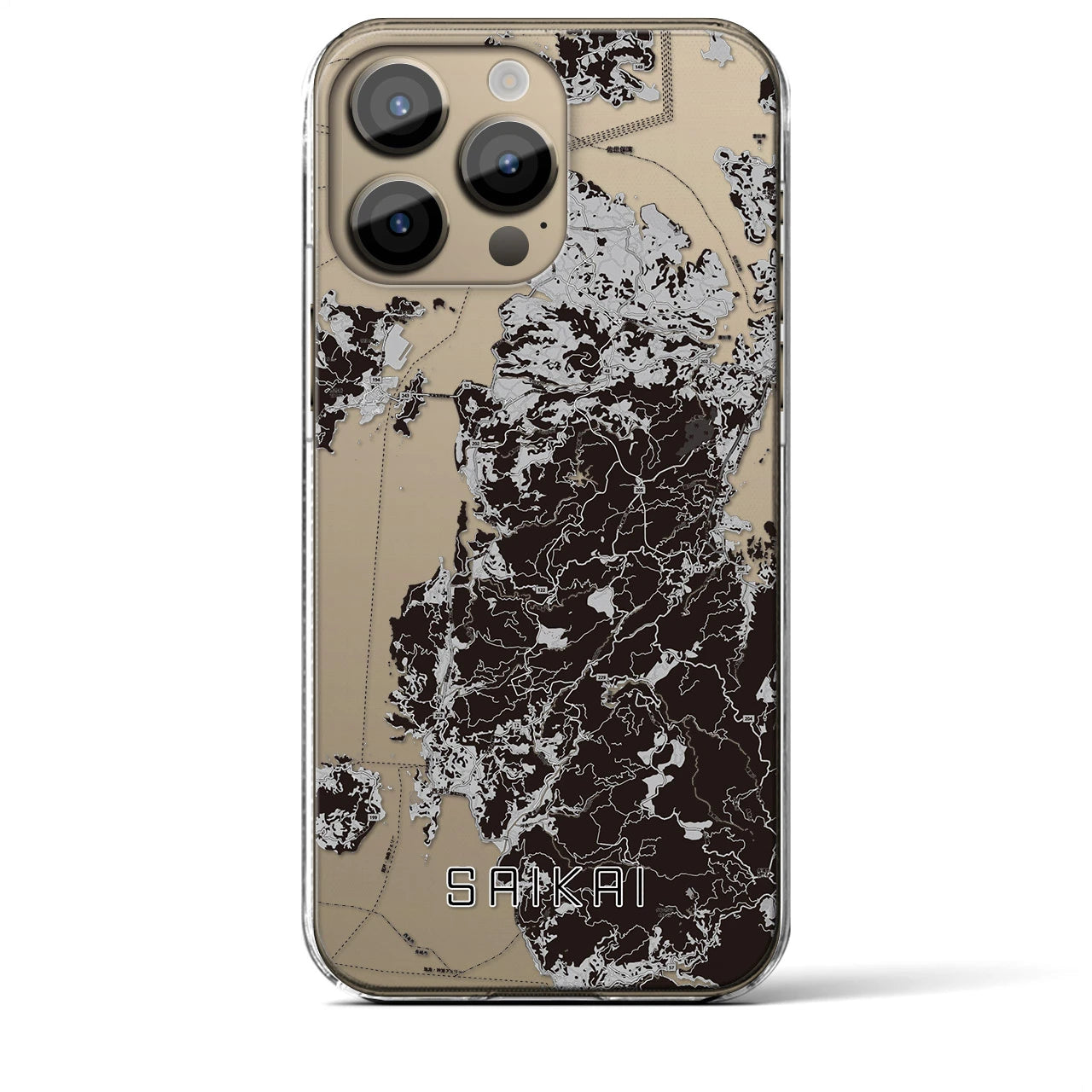 【西海(長崎県)】地図柄iPhoneケース(クリアタイプ)