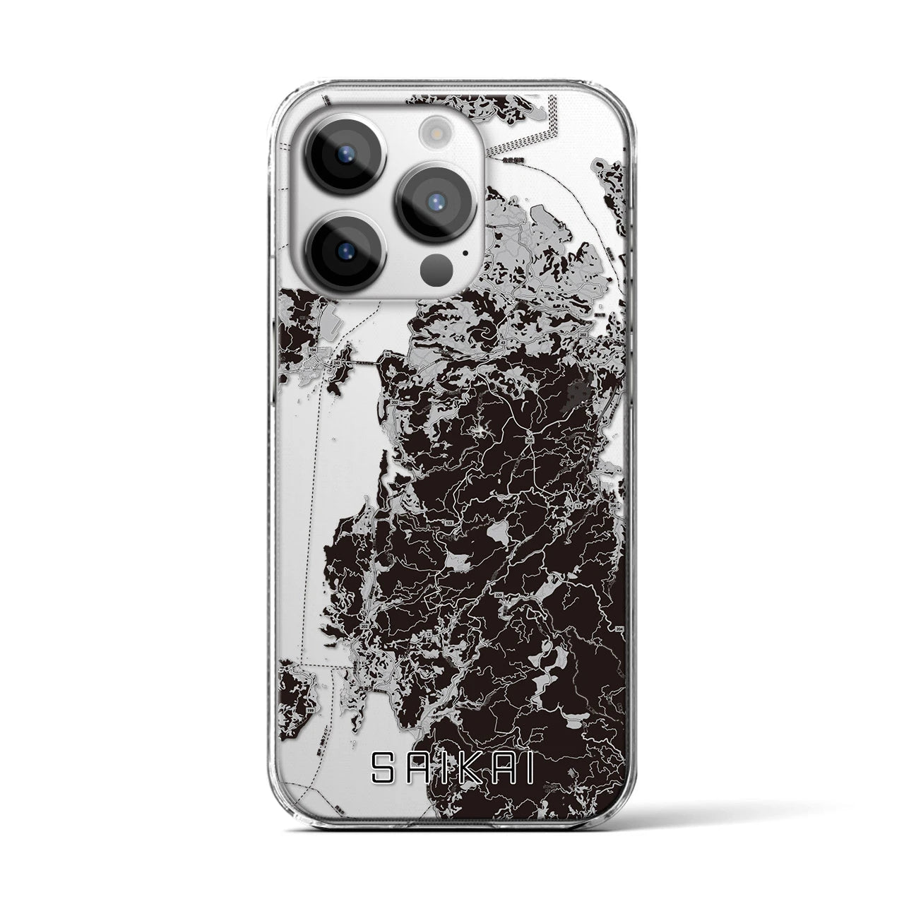 【西海(長崎県)】地図柄iPhoneケース(クリアタイプ)